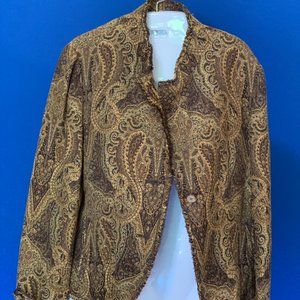Jones New York Signature Jacket Gold Brocade Sz 8